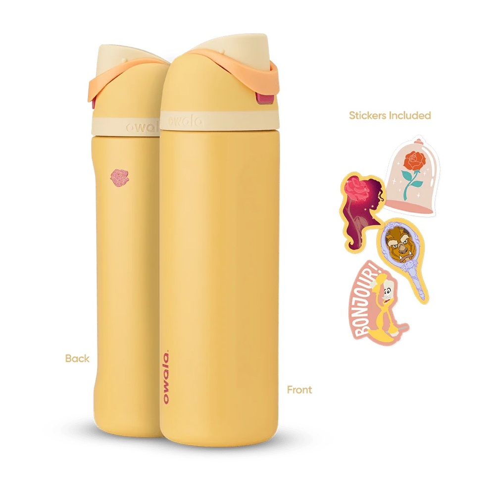 Owala Disney Princess Belle Water Bottle with Stickers